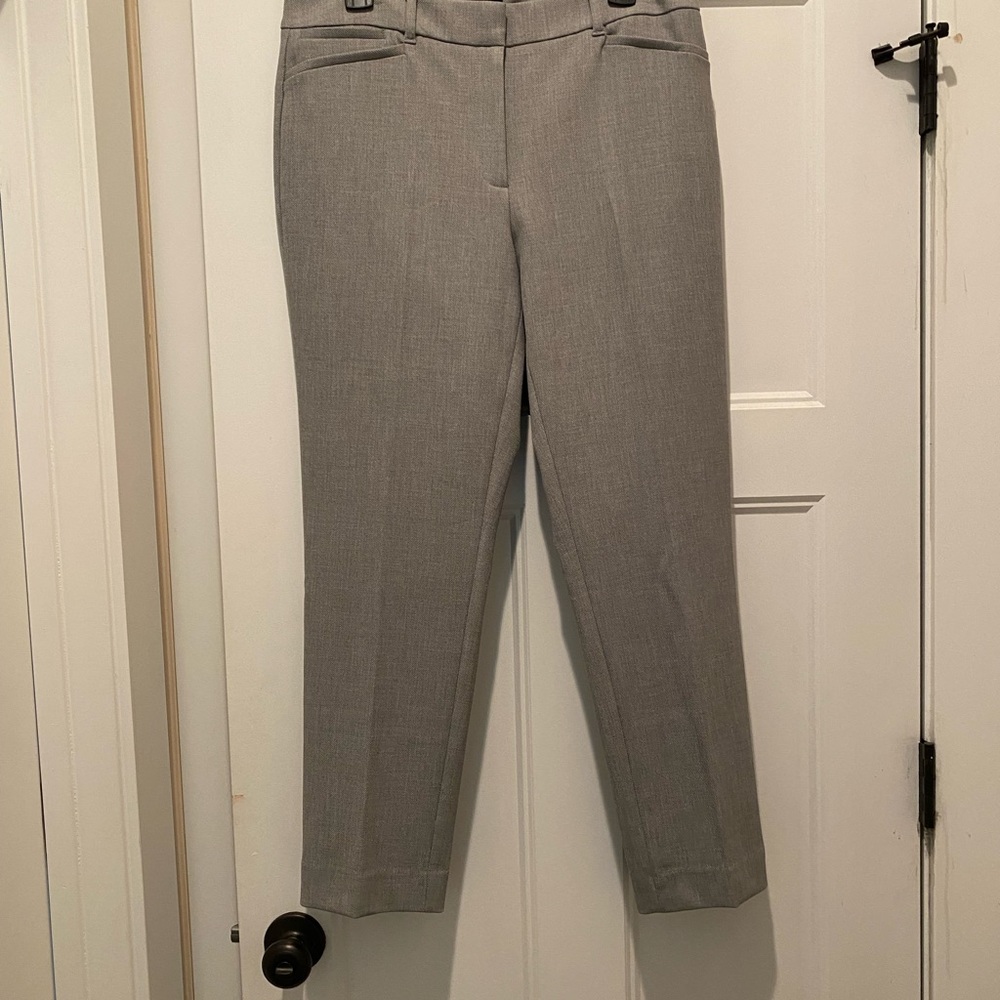 White House Black Market Cropped Gray Dress Pants.